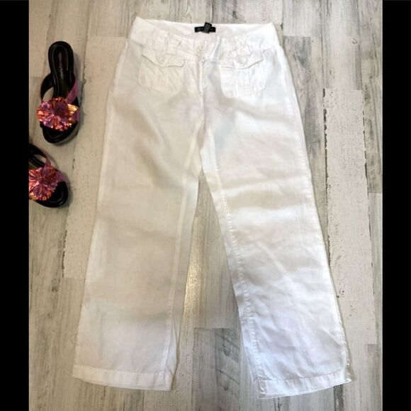 INC International Concepts white Capri pants Size 4 - Picture 1 of 5